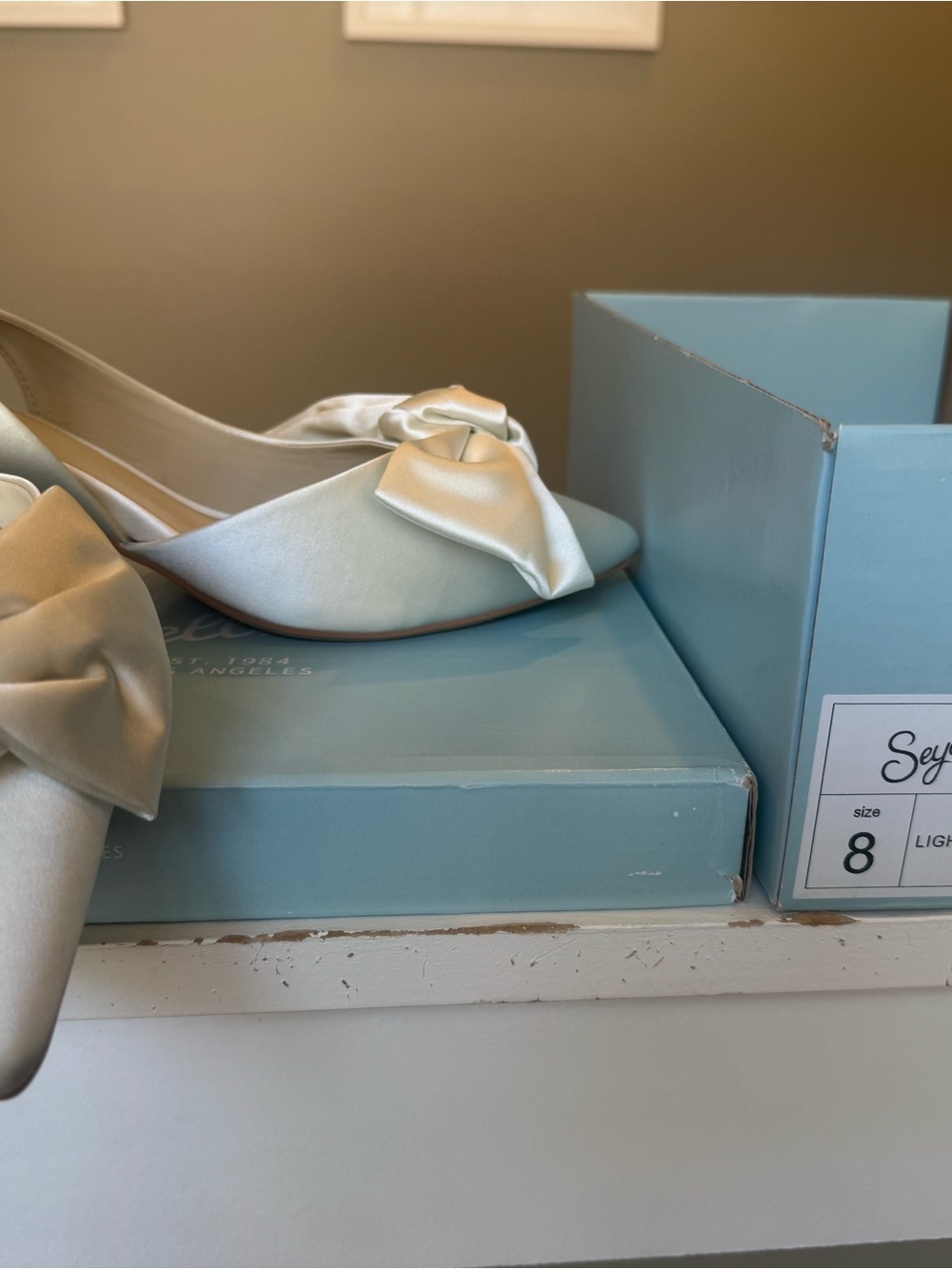 Seychelles Ivory Satin Knot Pointed-Toe Flats